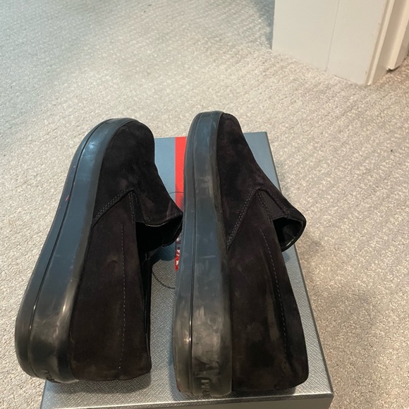 Prada Women’s Black Suede Thick Sole Slipon Sneaker size 6.5 - Picture 3 of 7